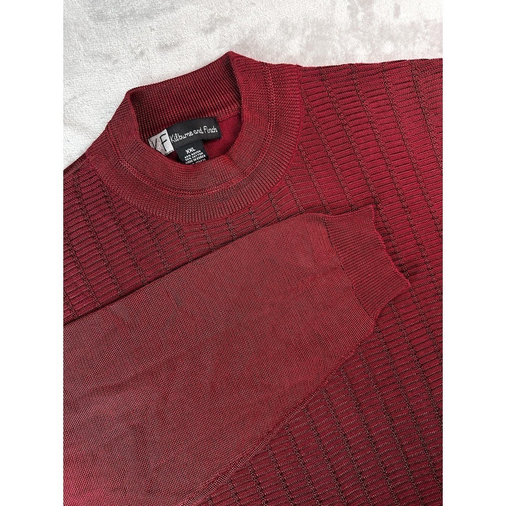 Kilburne And‎ Finch Sweater Mens 2XL Red Textured Knit Crewneck Pullover Holiday